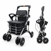 Nouveau chariot de courses en aluminium d'usine avec une capacité de 80 kg, chariot de courses pour personnes âgées