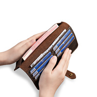 Dompet kulit sapi asli warna kustom desain kuda gila dompet kulit asli dan tempat kartu kredit belanja Bank