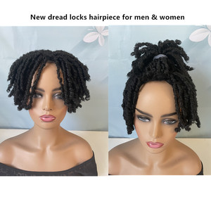 <span class=keywords><strong>Parrucchino</strong></span> Sintetico Termoresistente Mezza Parrucca Uomo <span class=keywords><strong>Donna</strong></span> Copertura Capelli Grigi/Sottili Toupet Dreadlock Topper Lunghezza 6 Pollici Pervado - Product Image 4