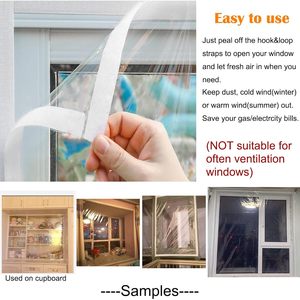 Mellroom Adjustable Window Insulation Kit 74inX79in Clear 7 Mils Reusable Thermal Insulation Wind Resistance - Product Image 6