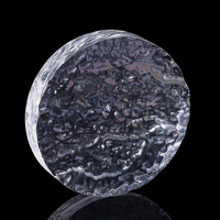 Brique de verre circulaire à motifs de cristal de glace Bloc de verre à motifs de cristal de glace