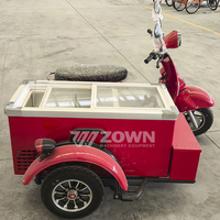 Mini-remorque alimentaire mobile électrique compacte à 3 roues pour la vente de glaces et desserts, avec grand espace de rangement, idéale pour les parcs et les plages