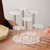 Présentoir professionnel en acrylique, support rond à niveaux durable pour bibelots, organisateur transparent polyvalent pour les boutiques de souvenirs