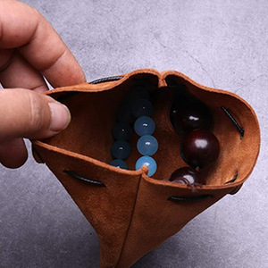 Cross-border retro wallet leather pouch drawstring gift <b>bag</b> jewelry storage <b>bag</b> creative portable <b>coin</b> and dice <b>bag</b> - Product Image 1