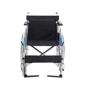 Silla de ruedas de cuero chapada estándar manual inválida para parálisis cerebral ligera plegable para discapacitados - Product Image 3