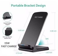 Chargeur sans fil rapide ultra-mince portatif du chargeur sans fil 15w pour le téléphone portable avec le support de téléphone