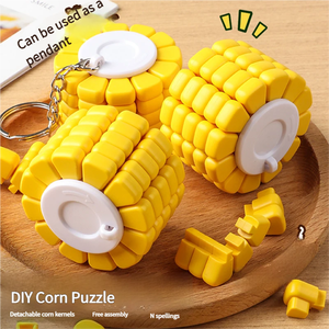 Porte-clés cube de maïs créatif en plastique DIY, anti-stress, casse-tête polyvalent, <span class=keywords><strong>puzzle</strong></span> éducatif pour petit jouet - Product Image 2