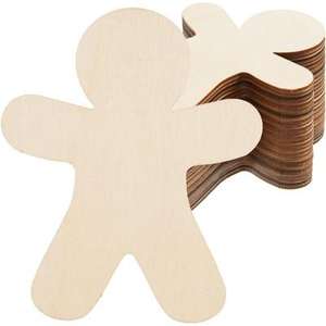 30pcs Unpainted <b>Gingerbread</b> <b>Man</b> Slices DIY Crafts for Drawing for Xmas & Halloween <b>Decorations</b> - Product Image 2