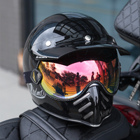 Nouveau casque de moto intégral rétro vintage certifié DOT |   Casque tout-terrain à coque composite ABS à dégagement rapide pour hommes et femmes