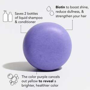 Ensemble de shampooing et d'après-shampooing solides neutresisants et tonifiants de couleur violette avec biotine pour les blondes et les <span class=keywords><strong>cheveux</strong></span> <span class=keywords><strong>colorés</strong></span> - Product Image 3