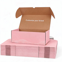 Boîtes en carton ondulé rose robustes personnalisées pour l'emballage et l'expédition des petites entreprises e-commerce, boîtes de rangement pour cadeaux et envois postaux