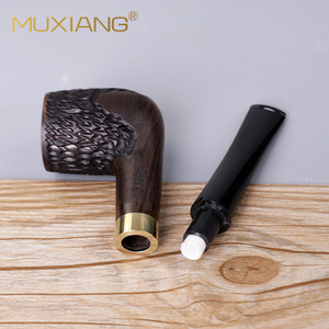 Muxiang Wooden Tobacco Pipe Straight Type 9mm Tenon Jointed Solid Wood Smoking Pipe For Personal Gift - Product Image 4