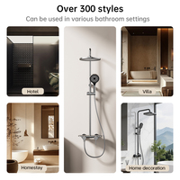 Ensemble de douche mural multifonctionnel moderne en aluminium 3111 avec contrôle de température et haute pression pour salle de bain