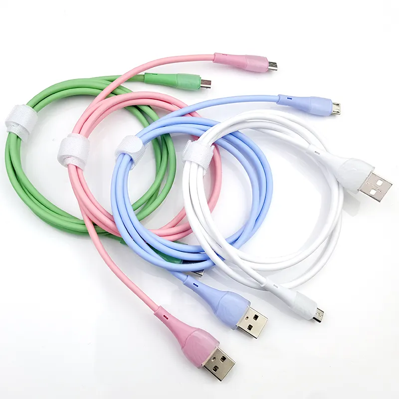 best sellers 2021/2022 2.4A silicone charging cable V8 micro USB cable for Samsung and Android phone cable