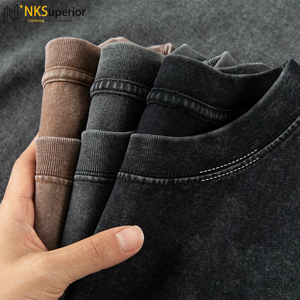 Camiseta Personalizada para Padrinos de Boda, Estilo Vintage con Lavado Ácido, Algodón Grueso, Talla Grande, para Despedida de Soltero - Product Image 2