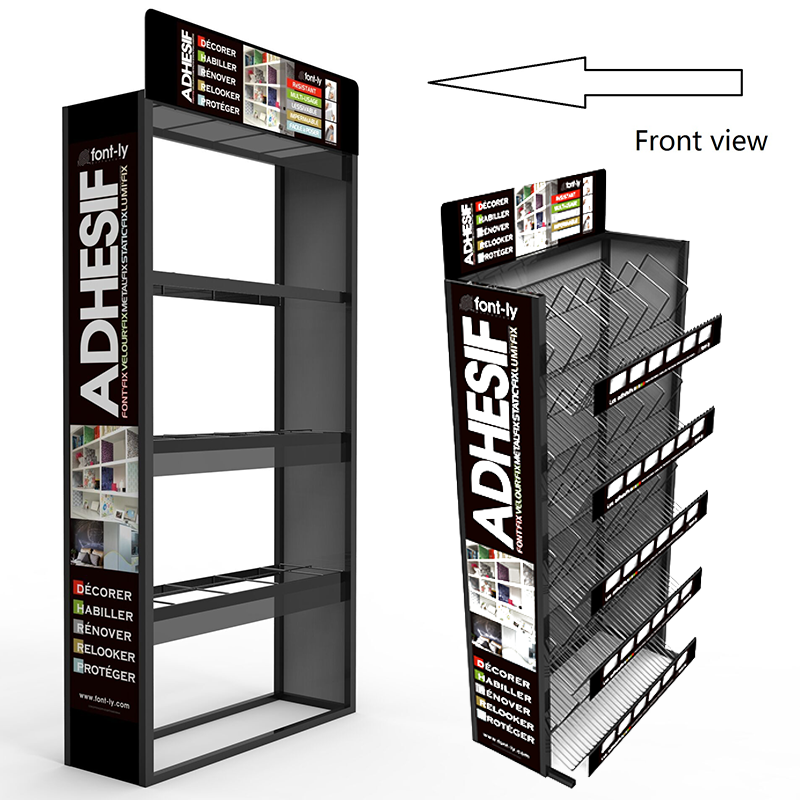 Customized Classic Roll Display Rack Cloth Roll Display Rack Wallpaper Display Rack for Retail Stores — view 2