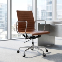 Chaise de bureau pivotante ergonomique en métal à dossier haut, moderne, avec support lombaire et housse amovible pour une assise confortable pendant de longues heures