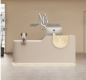 Arc Semi Circular Beauty Salon Reception Desk Simple Cashier Counter Clothing Store Nail Salon Reception <b>Table</b> - Product Image 4