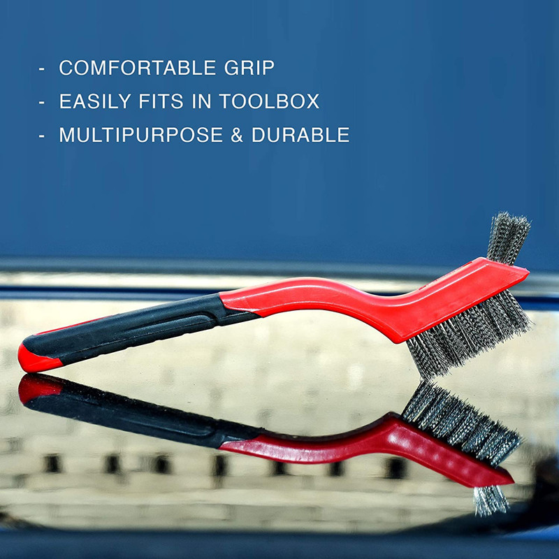Produktbild von Drahtbürsten-Set, 3-teilig, Nylon/Messing/Edelstahlborsten Mit