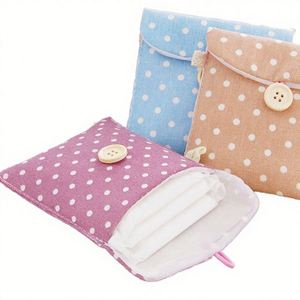 Women's Girls Modern Eco-Friendly Cotton Linen Napkin Sanitary Pad Storage Organizer Pouch - Product Image 4