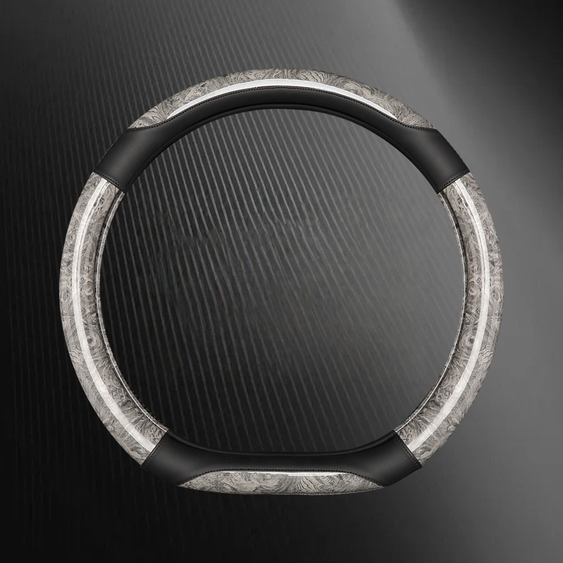 JIAYU FXP020 Universal Car Steering Wheel Cover - Ultra-Thin Leather Peach Wood Grain