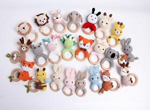 Nouveau design de jouets de <span class=keywords><strong>dentition</strong></span> sensoriels en coton biologique pour bébés, animaux, lapin, <span class=keywords><strong>lion</strong></span>, wapiti, ours, hochet en bois de hêtre, <span class=keywords><strong>anneau</strong></span> de <span class=keywords><strong>dentition</strong></span> pour bébés - Product Image 6