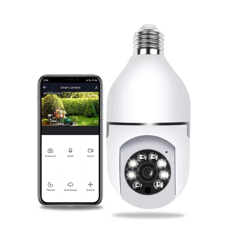 Wifi電球セキュリティカメラ電球カメラ360度監視カメラ