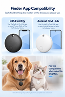 Traceur GPS double système iOS & Android pour animaux de compagnie, anti-perte pour chien, localisateur Bluetooth précis pour chiens et clés, compatible AirTag