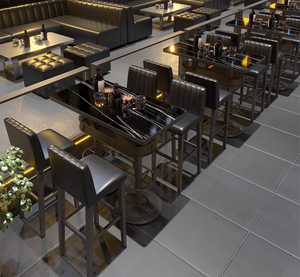 Set Tavolo e Sedie da Bar Luminosi, Tavolo da Pranzo Moderno e Sedie per Arredamento Commerciale - Product Image 2