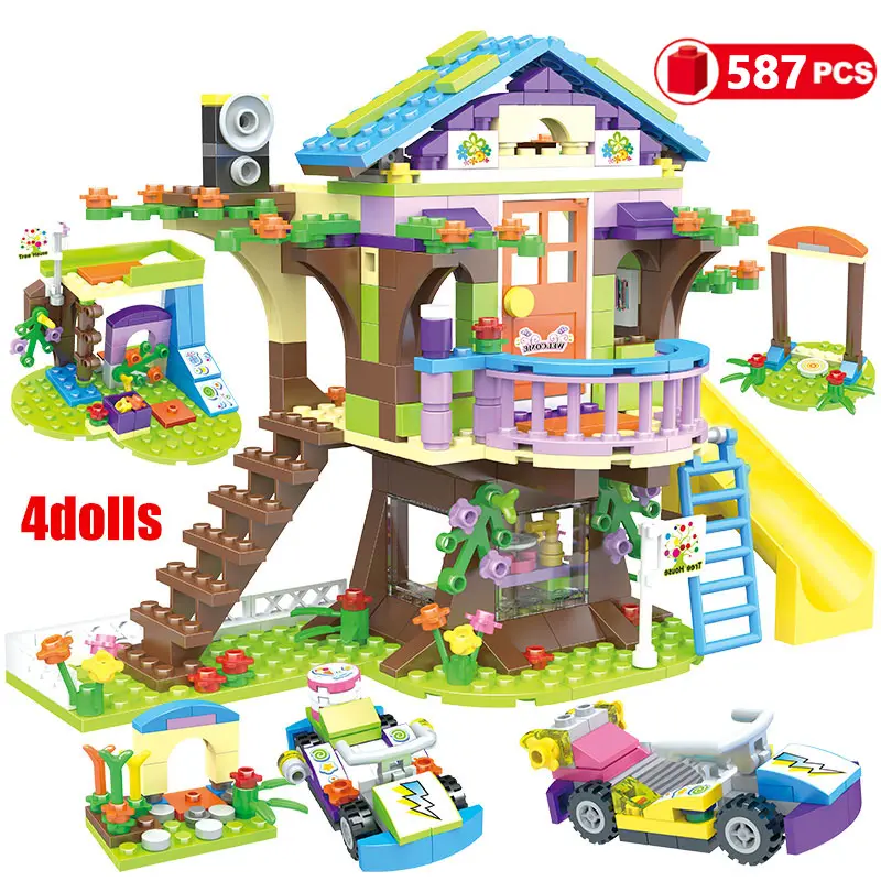 Bloques de construcción Mia para niñas, casa de árbol de aventura, apilamiento de ladrillos, Compatible con LEGO, 587 piezas, juguetes para niños