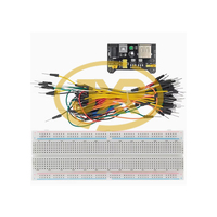 Grande planche à pain de module d'alimentation noire à 830 trous avec 65 fils colorés