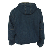 Blouson Bomber en Denim pour Homme Grande Taille, Style Casual, Patchwork, Sans Col, avec Capuche, Fermeture Éclair, Imperméable et Réversible