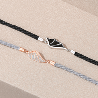 RINHOO Ensemble de 2 bracelets tendance en argent ange et démon pour couples, bracelets pour femmes, cadeaux pour les amoureux, fête de la Saint-Valentin