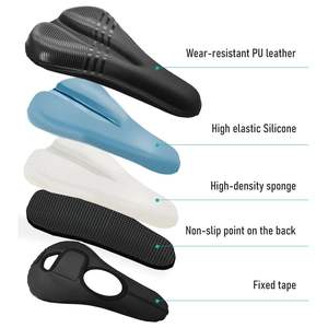 Funda de sillín de <span class=keywords><strong>bicicleta</strong></span> resistente al polvo de cuero PU funda de asiento de <span class=keywords><strong>bicicleta</strong></span> cómoda extra suave acolchada de <span class=keywords><strong>Gel</strong></span> para hombres y mujeres - Product Image 2