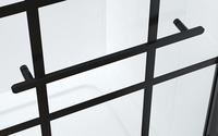 Porte de douche coulissante double en verre dépoli Mars Villa USA Europe, cadre noir mat, fabrication de portes de douche pour l'intimité