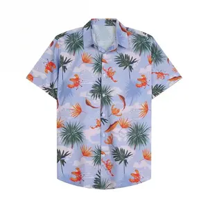 Custom Camisas para hombreMen's Short Sleeve Printed Shirt Eco-friendly Hawaii Men's Shirt