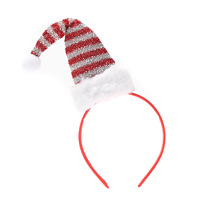 Nouveau serre-tête de Noël en tissu fait main, best-seller transfrontalier, rouge, design elfe deux pièces, avec pompon moelleux, accessoire pour cheveux