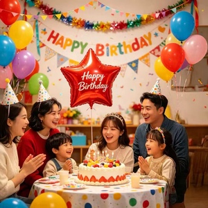 Party Love Crafted from high-quality foil material Balloon Estrella Multipuntas Red 26 Inch 66 Cm 12 Pcs Bag - Product Image 6