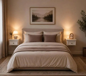 Mesita de Noche Flotante Moderna de Madera de Mango, Mesa Auxiliar de Pared con Cajón, Mueble de Dormitorio Tradicional, Diseño Moderno con Almacenamiento - Product Image 4