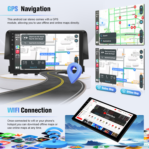 9 inch Car Auto đài phát thanh Màn hình cảm ứng <span class=keywords><strong>GPS</strong></span> Stereo hệ thống định vị âm thanh Android Auto video Car Player cho Honda Civic 2016-2021 - Product Image 5