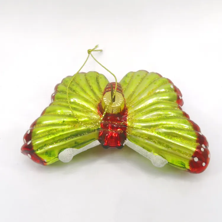 Su misura in vetro artigianato farfalla artificiale appeso albero di natale ornamento farfalle Glitter decorazioni farfalle