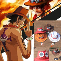 Sombreros de Vaquero de Anime One Piece Luffy y Ace para Cosplay, Sombreros Fedora Grandes para Fiesta de Cumpleaños, Venta al por Mayor para Hombres