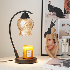 Đèn sưởi điện bằng thủy tinh hình hoa hồng sang trọng, làm tan chảy sáp thơm, đèn tinh dầu cho không khí phòng ngủ, đèn bàn - Product Image 2