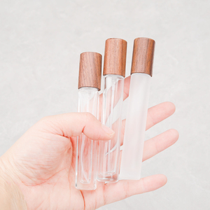Flacon de parfum vide en verre dépoli portable de 10 ml pour cosmétiques, avec bouchon noir/doré/argenté – Offre spéciale - Product Image 2