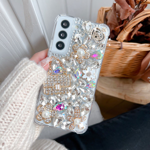 Étui de téléphone <span class=keywords><strong>personnalisé</strong></span> en cristal brillant 3D de luxe pour <span class=keywords><strong>Samsung</strong></span> Galaxy S24 S23 Ultra S21 Plus, étui de téléphone en strass diamant PC - Product Image 1