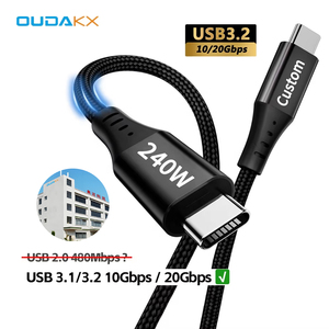 Cáp sạc nhanh USB 3.<span class=keywords><strong>2</strong></span> Type C 4K 5A, 240W 100W, dài 2M 1M, bán buôn, HOT, dành cho điện thoại di động, máy tính bảng Android - Product Image 1