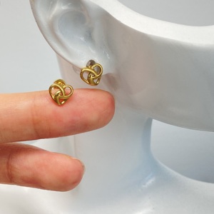 18K Gold Plated Stainless Steel Screw <b>Back</b> Stud <b>Earrings</b>, Mixed Style CZ/Heart/Butterfly/Ball Tiny Piercing Ear Studs <b>Earrings</b> - Product Image 4