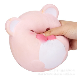 <b>Cute</b> Cartoon <b>Bear</b> Squishy Toy Plastic Round Stress Relief Decorative Gift - Product Image 1