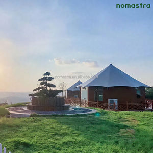Carpa Glamping de lujo frente a la playa, estructura de vidrio para campings tropicales, carpas prefabricadas con frente de vidrio para <span class=keywords><strong>retiro</strong></span> forestal - Product Image 5
