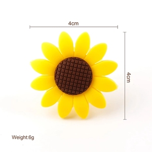 2025 Nueva alta calidad Bpa libre bebé silicona girasol forma mordedor colgante cuentas para bebé dentición cuentas listas para enviar - Product Image 5